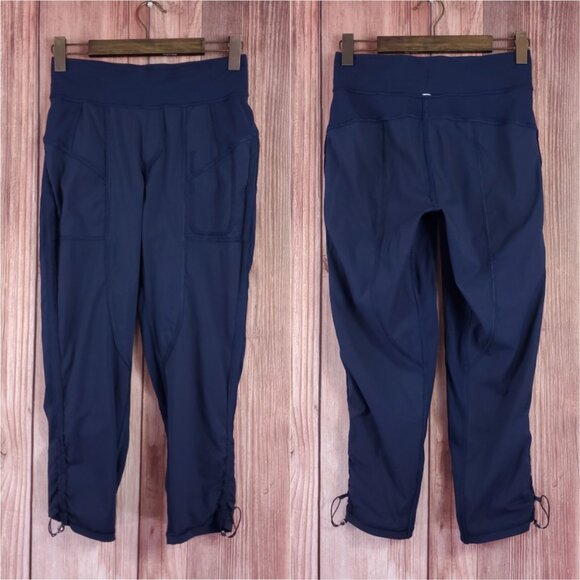 Lululemon Dance Studio Crop 25" Womens Size 4 Navy Blue Athleisure Pants W6AVQS - Picture 2 of 12
